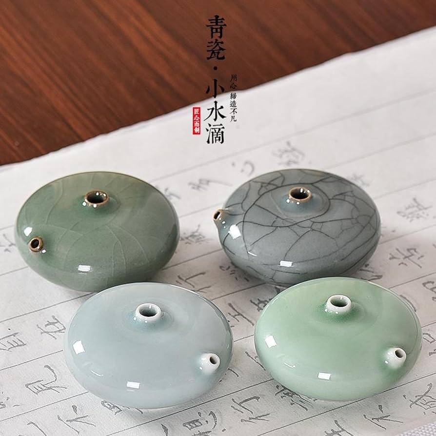 Amazon.co.jp: 水滴型硯, 白, 丸型, 多機能, セラミック, 蓋付き